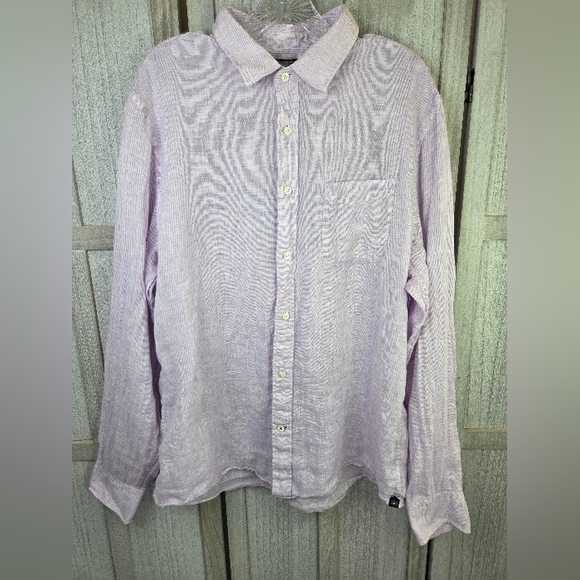 Faherty Men's 100% Linen Button Down Shirt Size XL Lavender - Picture 1 of 9